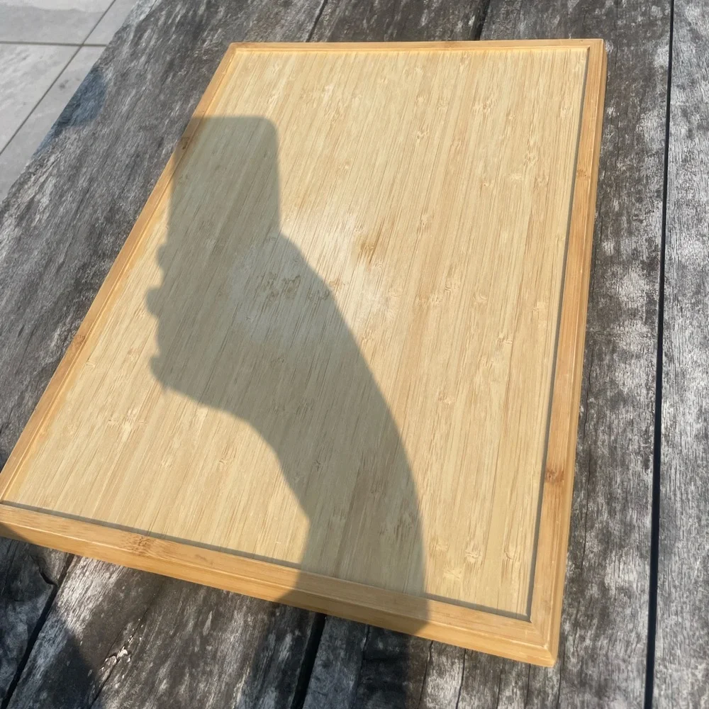 Serving Surface Wooden Tray Tan Yellow